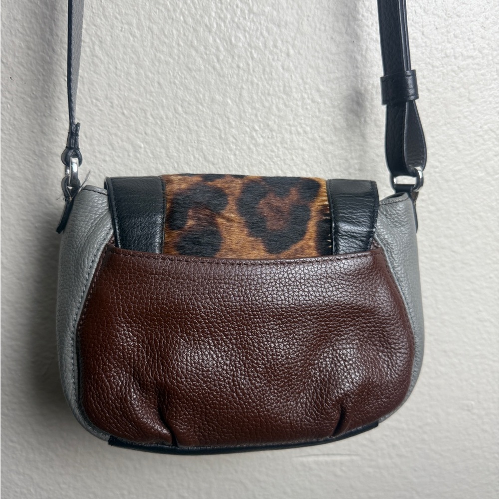 Brighton Brown and Gray Crossbody Bag with Leopard Print - Picture 3 of 11